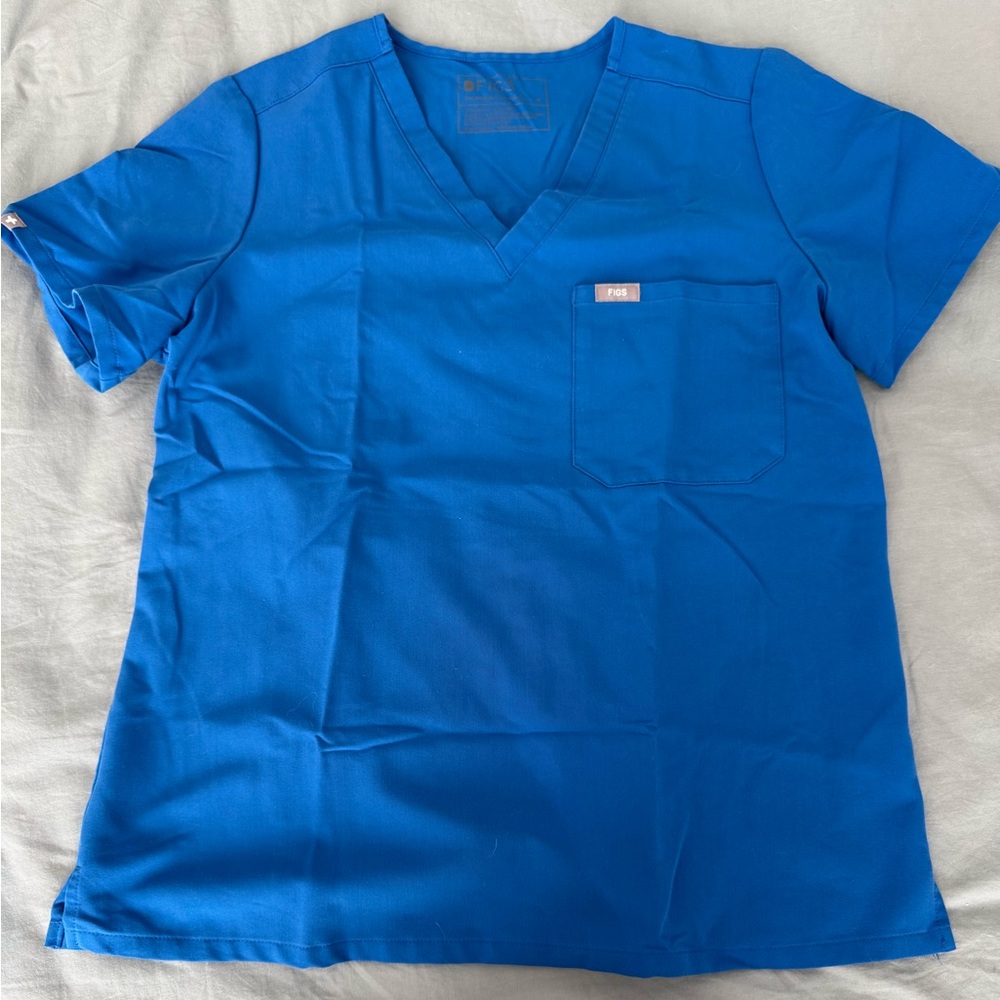 Figs Royal Blue Scrub Top